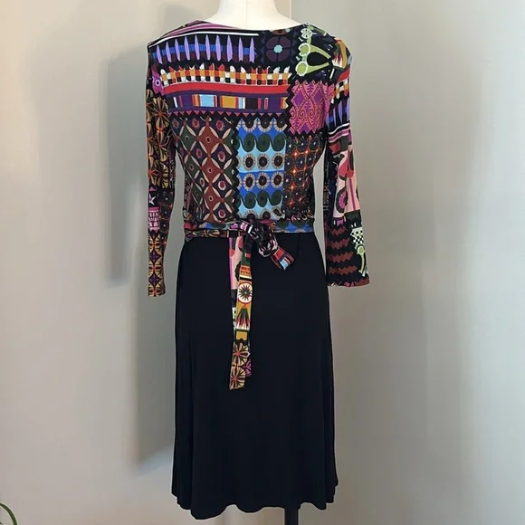 Desigual Colour Me Jill Faux Wrap A-line Dress Sz M - Picture 8 of 11